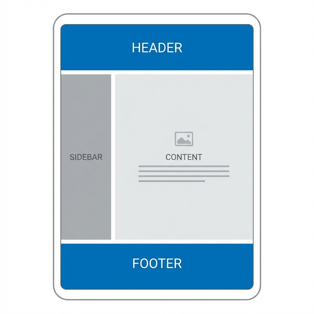App Layout - Header, Sidebar, Content, Footer