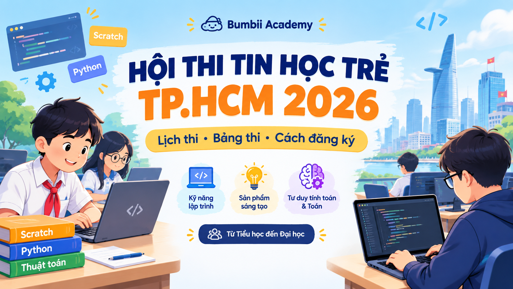 Banner Hội thi Tin học trẻ TP.HCM 2026 - Bumbii Academy