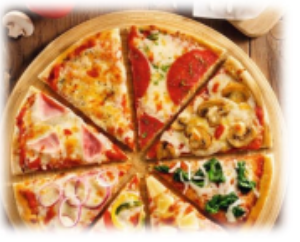 Chiếc bánh pizza được cắt thành 8 miếng
